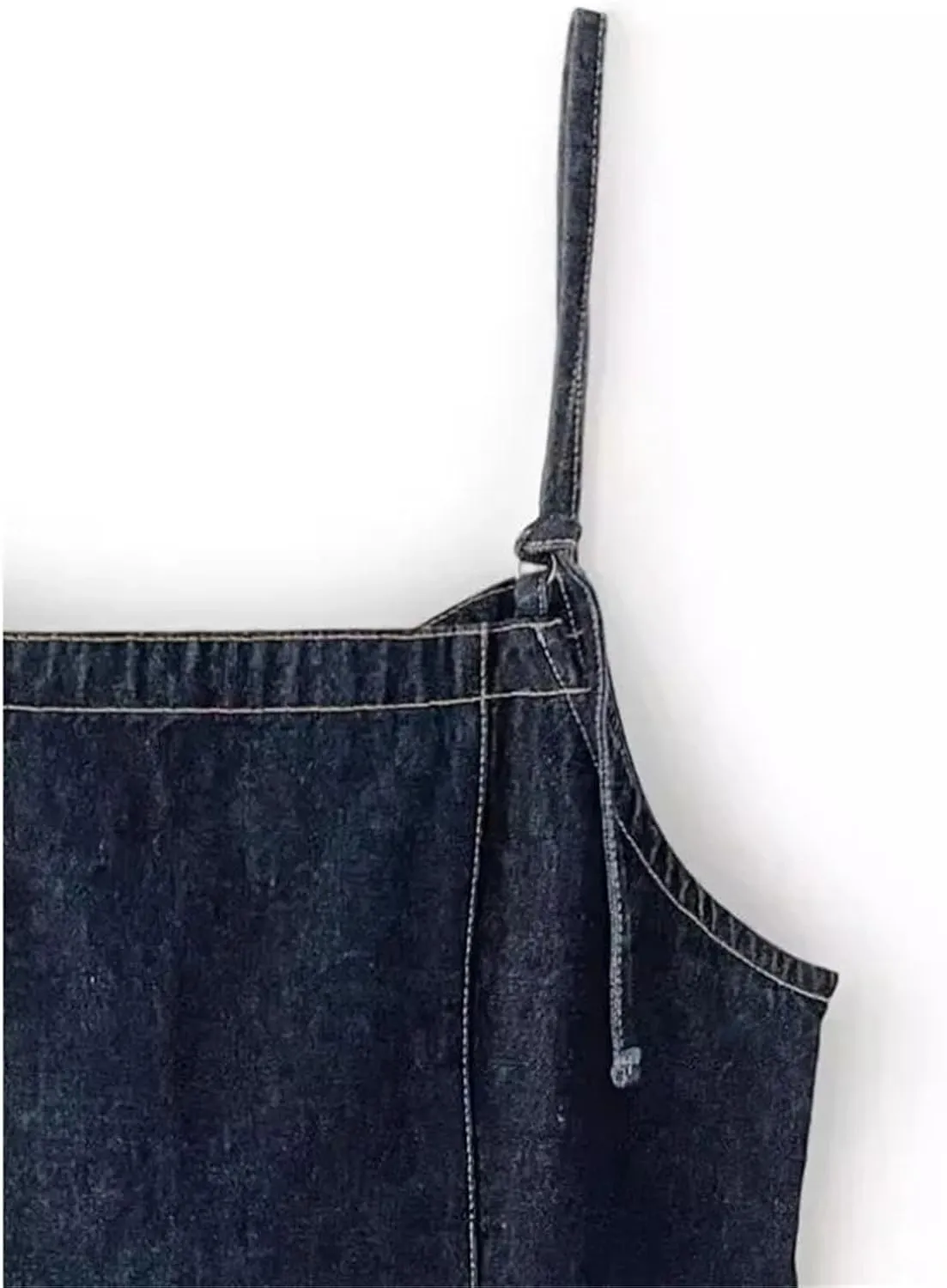 Women's Camisole Sleeveless Lace-Up Denim Slim Vest, Sexy Off-Shoulder Vest