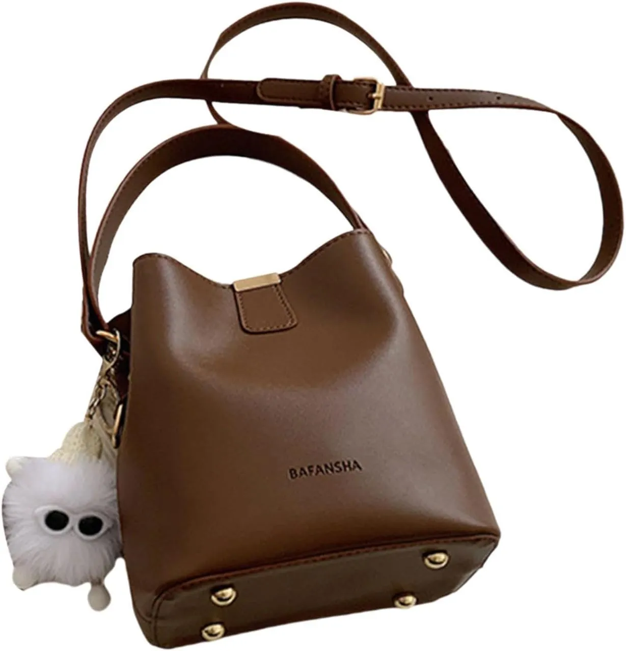 Women's Leather Bucket Bag Hobo Bag Satchel Lightweight Shopping Bag Shoulder Purse Crossbody Bag for Commuting Work Vacation