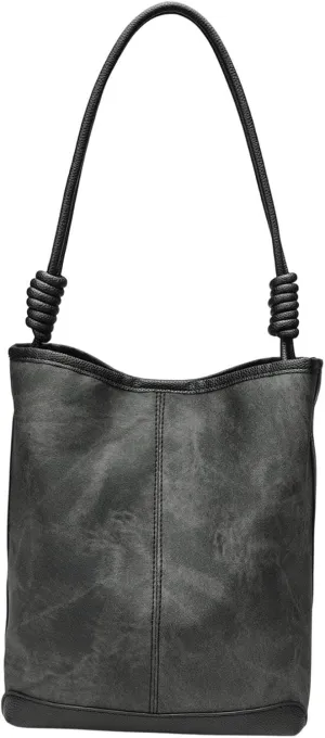 Womens Leather Bucket Bag Stylish Travel Tote Bag for Work Vacation Outdoor