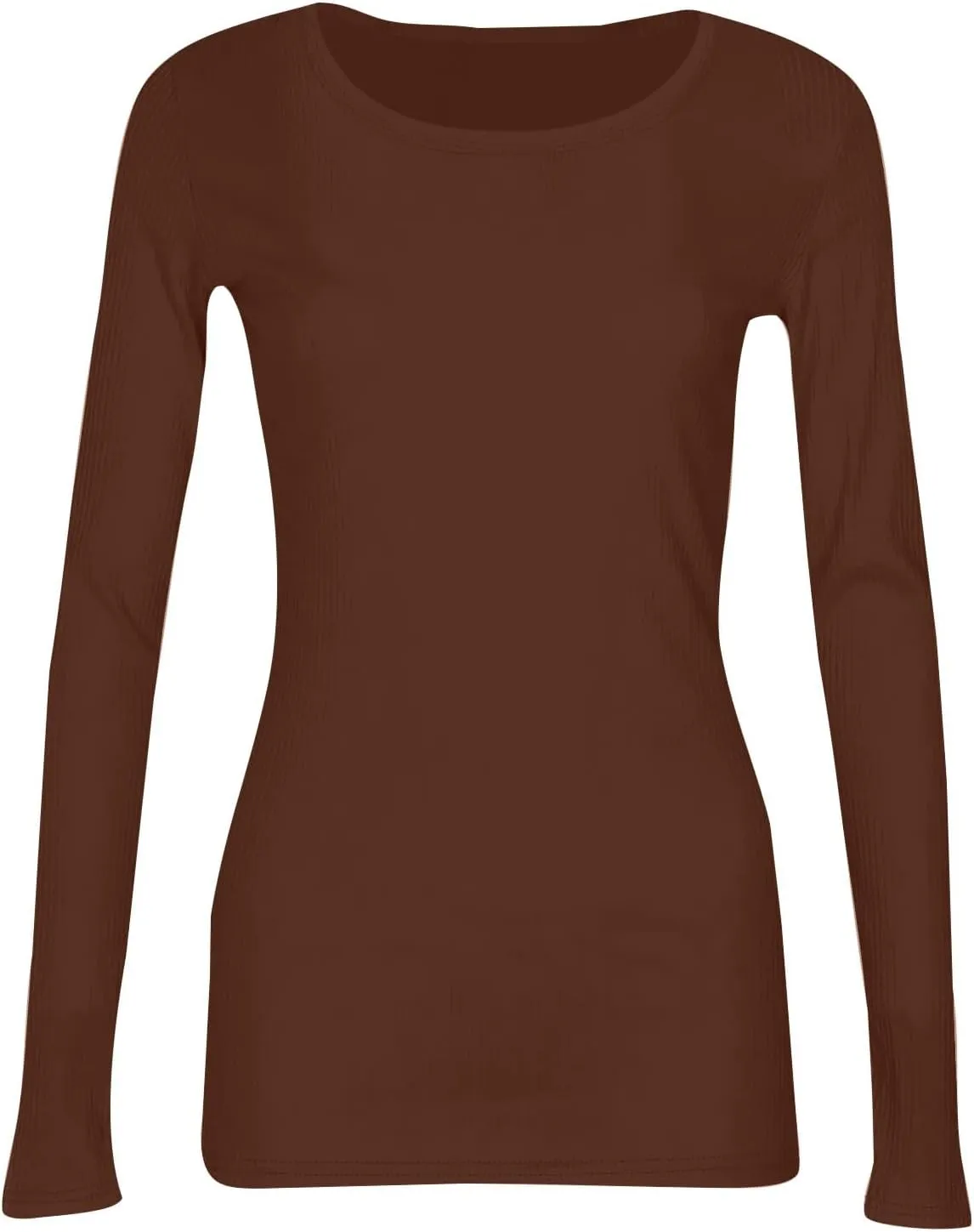 Women's Long Sleeve Fleece Lined Thermal Underwear Lightweight Crew Neck Baselayer Shirt Premium Comfort Winter Tops