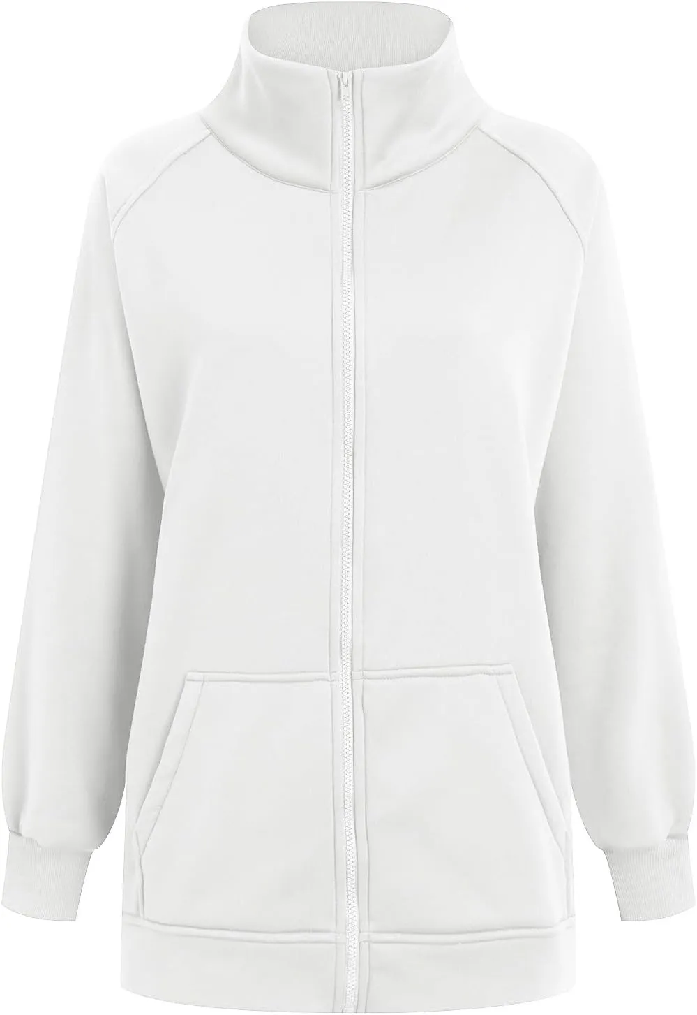 Womens Oversized Sweatshirts No Hood Long Sleeve Zipper 2024 Trendy Sweatshirt Jackets Pullovers Comfort Clothes
