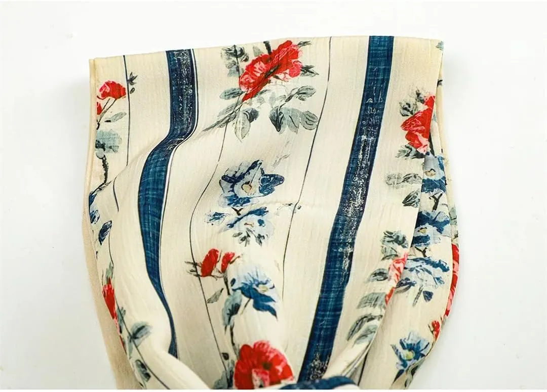 Womens Retro Floral Sleeveless Camisole Vest Summer Sexy V-Neck Short Slim Backless Tank Tops
