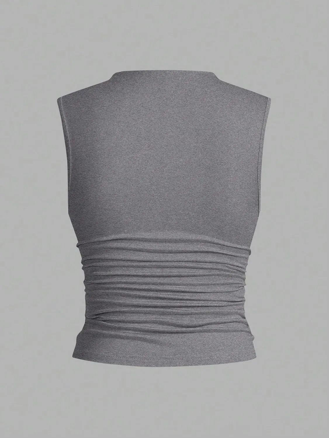 Womens Sleeveless Camisole Tank Tops Blouse Solid Color Crew Neck Ruffle Trim Sleeveless Tank Tops