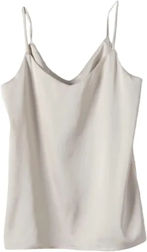 Women's Sleeveless Satin Silk Tank Tops for Women Trendy Summer V Neck Basic Camisole