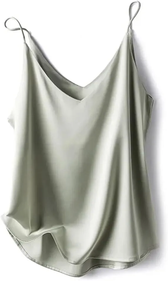 Women's Spring Summer Silk Camisole Satin Tank Top