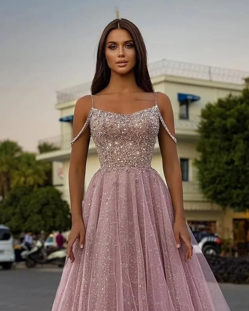 Yexinbridal Off Shoulder Sequin Prom Dresses Long Glitter Tulle Wedding Party Dress Formal Ball Gown for Women